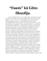 Eseja '"Fausts" kā Gētes filosofija', 1.