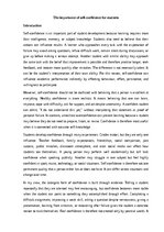 Eseja 'The importance of self-confidence for students', 1.