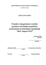 Diplomdarbs 'Projekta rokasgrāmatas izstrāde jaunatnes darbinieku apmācības programmai nevals', 1.