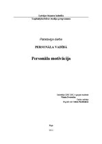 Referāts 'Personāla motivācija', 1.