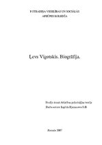 Konspekts 'Ļevs Vigotskis. Biogrāfija', 1.