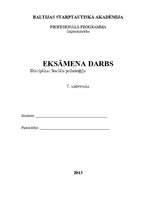 Paraugs 'Sociālā psiholoģija', 1.