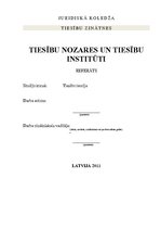 Referāts 'Tiesību nozares un institūti', 1.