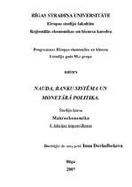 Konspekts 'Nauda, banku sistēma un monetārā politika', 1.