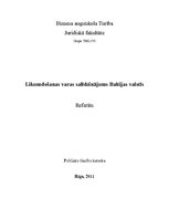 Referāts 'Likumdošanas varas salīdzinājums Baltijas valstīs', 1.