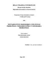 Konspekts 'Nestabilitāte ekonomikā. Inflācijas problēmas. Nodarbinātība un bezdarba problēm', 1.
