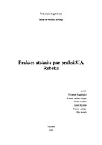 Prakses atskaite 'Prakse SIA "Rebeka"', 1.