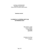 Referāts 'Vai Eiropas Savienība kļūs par konfederāciju', 1.