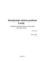 Referāts 'Reemigrācijas atbalsta pasākumi Latvijā', 1.