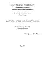Konspekts 'Eiropas Savienības ekonomiskā politika', 1.