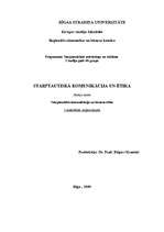 Konspekts 'Starptautiskā komunikācija un ētika', 1.