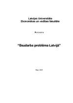 Referāts 'Bezdarba problēmas Latvijā', 1.
