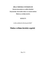 Referāts 'Muitas režīmu tiesiskie aspekti', 1.