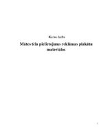 Referāts 'Mātes tēla pielietojums reklāmas plakātu materiālos', 1.