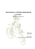 Referāts 'Motosporta attīstības pirmsākumi Latvijā', 1.