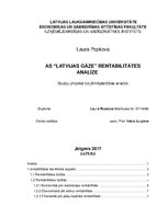 Referāts 'AS "Latvijas Gāze" rentabilitātes analīze', 1.