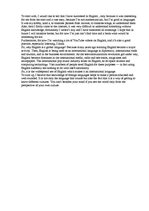 Eseja 'English in My Life', 1.