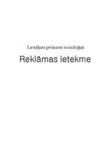 Referāts 'Reklāmas ietekme', 1.