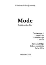 Referāts 'Mode', 1.