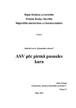 Referāts 'ASV pēc Pirmā pasaules kara', 1.