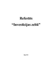 Referāts 'Investīcijas zeltā', 1.