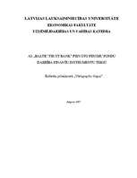 Referāts 'A/s „Baltic Trust Bank” privāto pensiju fondu darbība finanšu instrumentu tirgū', 1.