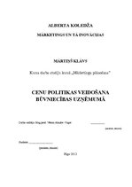 Referāts 'Cenu politikas veidošana būvniecības uzņēmumā', 1.