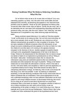 Eseja 'Seeing Conditions What We Believe. Believing Conditions What We See', 1.