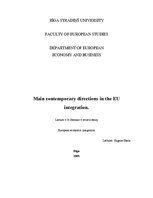 Konspekts 'Main Contemporary Directions in the EU Integration', 1.
