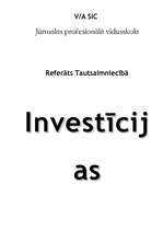 Referāts 'Investīcijas', 1.