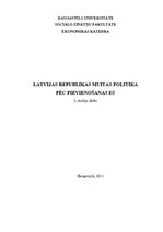 Referāts 'Latvijas Republikas muitas politika pēc pievienošanās Eiropas Savienībai', 1.