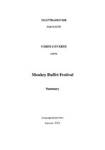 Referāts 'Monkey Buffet Festival, Summary', 1.