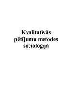 Konspekts 'Kvalitatīvās pētījumu metodes socioloģijā', 1.