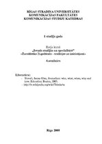 Konspekts 'Žurnālistika 21.gadsimtā - tradīcijas un izaicinājumi', 1.