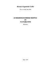 Referāts 'LR makroekonomiskie rādītāji un to stabilitāte', 1.