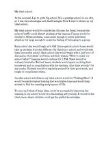 Eseja 'My Ideal School', 1.