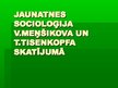 Prezentācija 'Jaunatnes socioloģija V.Meņšikova un T.Tisenkopfa skatījumā', 1.