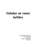 Referāts 'Valodas un runas kultūra', 1.