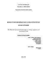 Diplomdarbs 'Riska un diversifikācijas loma investīciju fondu izveidē', 1.