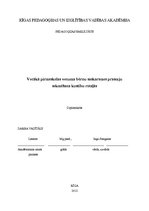 Diplomdarbs 'Vecākā pirmsskolas vecuma bērnu saskarsmes prasmju sekmēšana kustību rotaļās', 1.