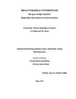 Konspekts 'Starptautiskā mārketinga pētījumi, analīze, informācijas sistēma. Mārketinga plā', 1.
