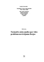 Referāts 'Normatīvo aktu analīze par vides problēmām Berģos', 1.