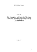 Referāts 'The Description and Analysis of the Main Characters in the Traged "King Lear" by', 1.
