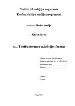 Referāts 'Tiesību normu realizācijas formas', 1.