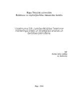 Referāts 'SIA "LMT" mārketinga vides un statēģijas analīze un darbības plānošana', 1.