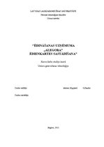 Paraugs 'Ēdināšanas uzņēmuma "Alegora" ēdienkartes sastādīšana', 1.