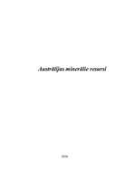 Konspekts 'Austrālijas minerālie resursi', 1.