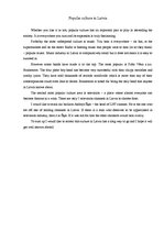 Eseja 'Popular Culture in Latvia', 1.