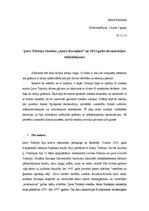 Eseja 'Ļeva Tolstoja romāna "Anna Kareņina" un 2012.gada ekranizācijas salīdzinājums', 1.