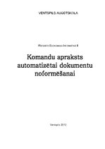 Referāts 'Komandu apraksts automatizētai dokumentu noformēšanai MS Office', 1.